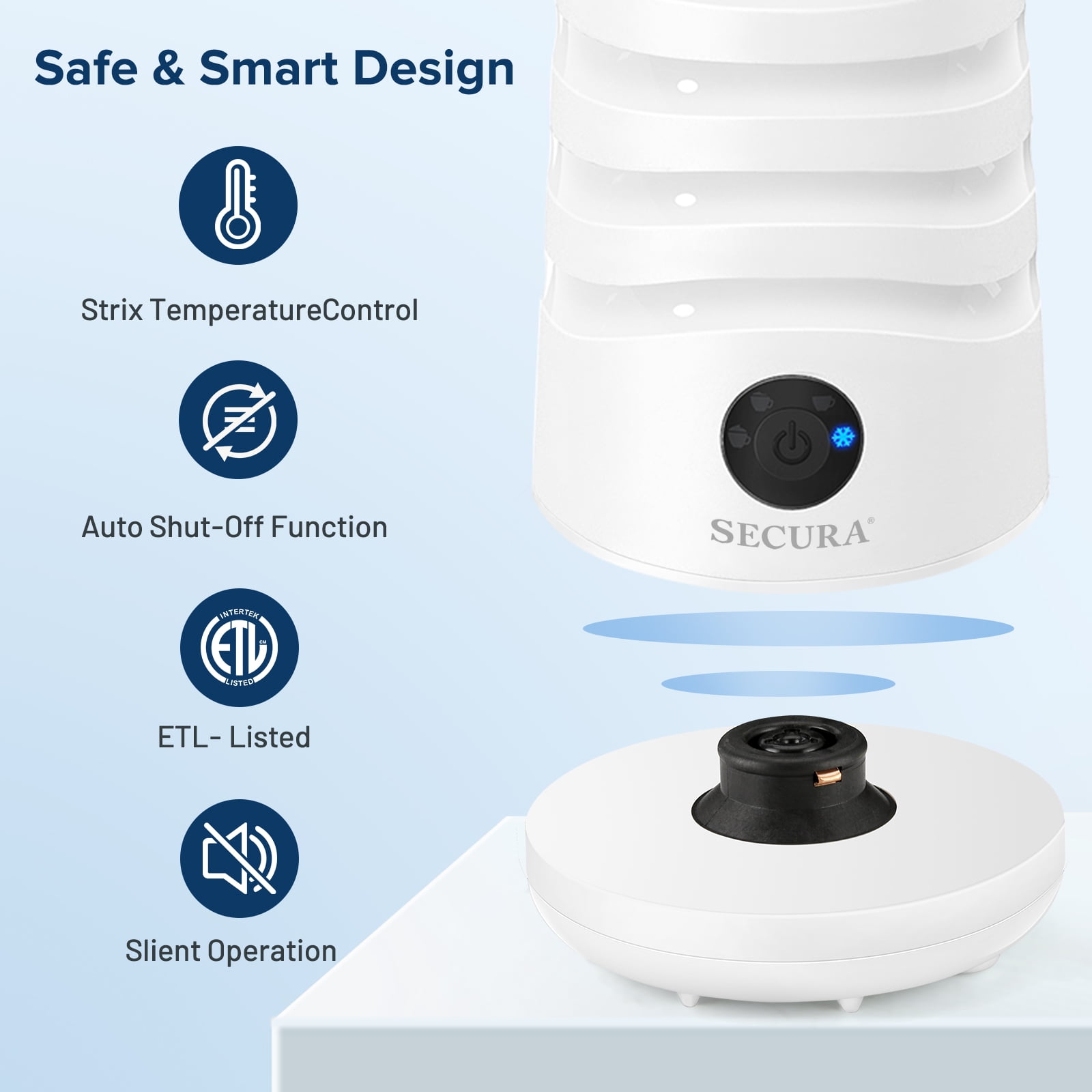 Secura Automatic Milk Frother, 4-in-1 Electric Milk Steamer, 17oz  Detachable Hot/Cold Foam Maker, Milk Warmer for Latte, Cappuccinos,  Macchiato, Hot Chocolate, with 3 Whisks & Silicone Spatula - The Secura