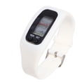 thumbnail image 1 of 1pc Silicone Sports Watch Smart Pedometer Running Walking Counter Time Display Band for Female Male (White), 1 of 8