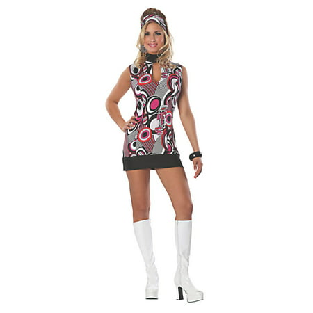 That Girl Womens 70S Decades Mod Disco Halloween Costume-L