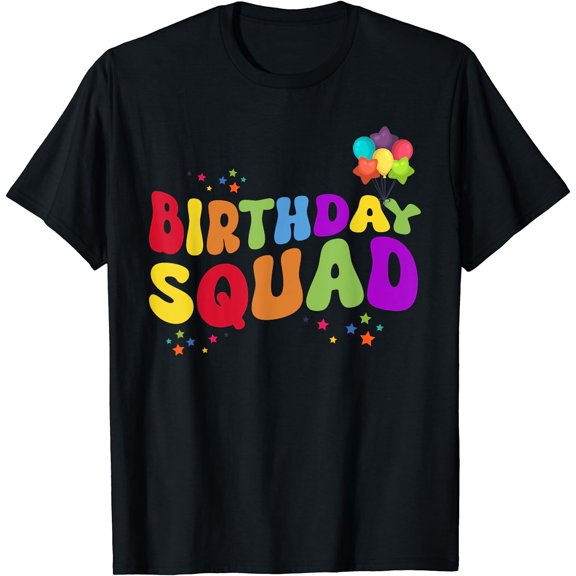 Womens Birthday Squad T-Shirt Black 2X-Large