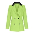 thumbnail image 6 of Wdfiry Fall Blazer Coat for Women Solid Color Lapel Button Long Sleeve Suit Jackets Plus Size Business Work Coat with Pockets, 6 of 7