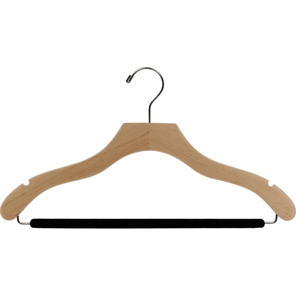 Lots of 50 Wood Suit//Dress Hangers with Non-Slip Bar OR Pant//Skirt Hangers