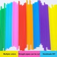thumbnail image 2 of HongHeng Wide Assorted Bright Colors Smoothie Straws, Fat Plastic Disposable Drinking Straws, Pack of 1000, 2 of 7
