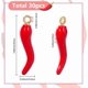 thumbnail image 2 of Caja de 30 dijes de pimienta esmaltados, con forma de cuerno italiano, chile picante y verduras para hacer joyas, aretes, pulseras y collares., 2 of 9