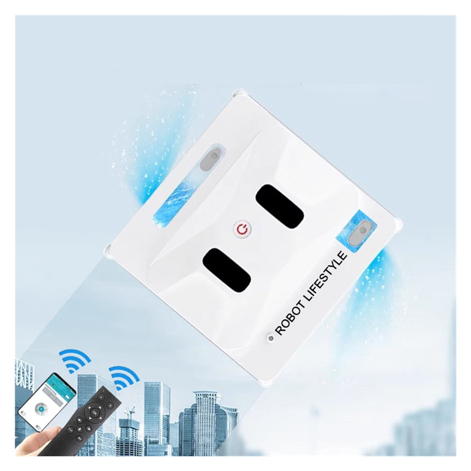 Electric Automatic Robot Window Cleaner Glass Washer Spray Water Home Robotic Vacuum Cleaner For Window Floor,Windows, Tiles, Bathrooms ,Slim Compact Design
