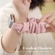 thumbnail image 4 of Paquete de 2 bandas elásticas ajustables compatibles con correa de Apple Watch de 42 mm, 44 mm, 45 mm y 49 mm, correa estampada para iwatch Series 8, 7, 6, 5, 4, 3, 2, 1 SE Ultra, mujeres y hombres, Starlight/SandPink JM, 4 of 5