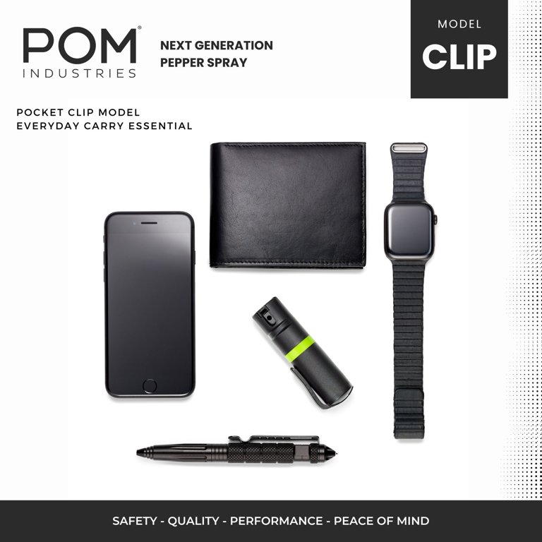 POM Maximum Strength Pepper Spray with Flip Top Pocket Clip