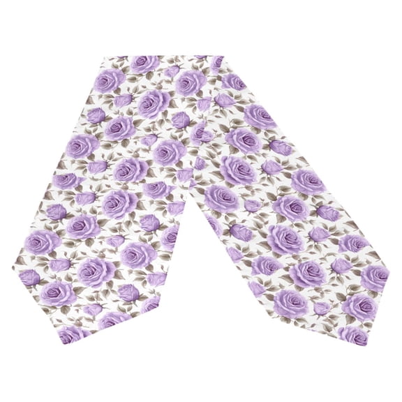 Ryvnso Purple Rose Flowers Table Runner Tablecloth Home Decoration 13 x 70 inches