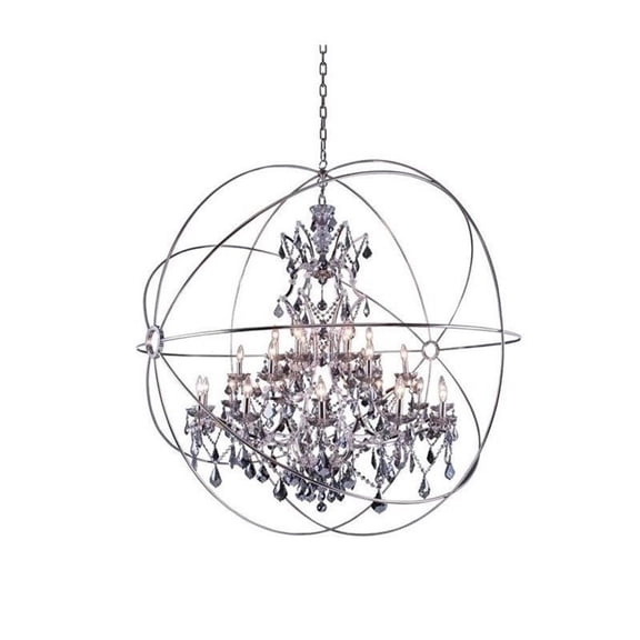 Elegant Lighting Geneva 60" 25 Light Royal Crystal Pendant Lamp