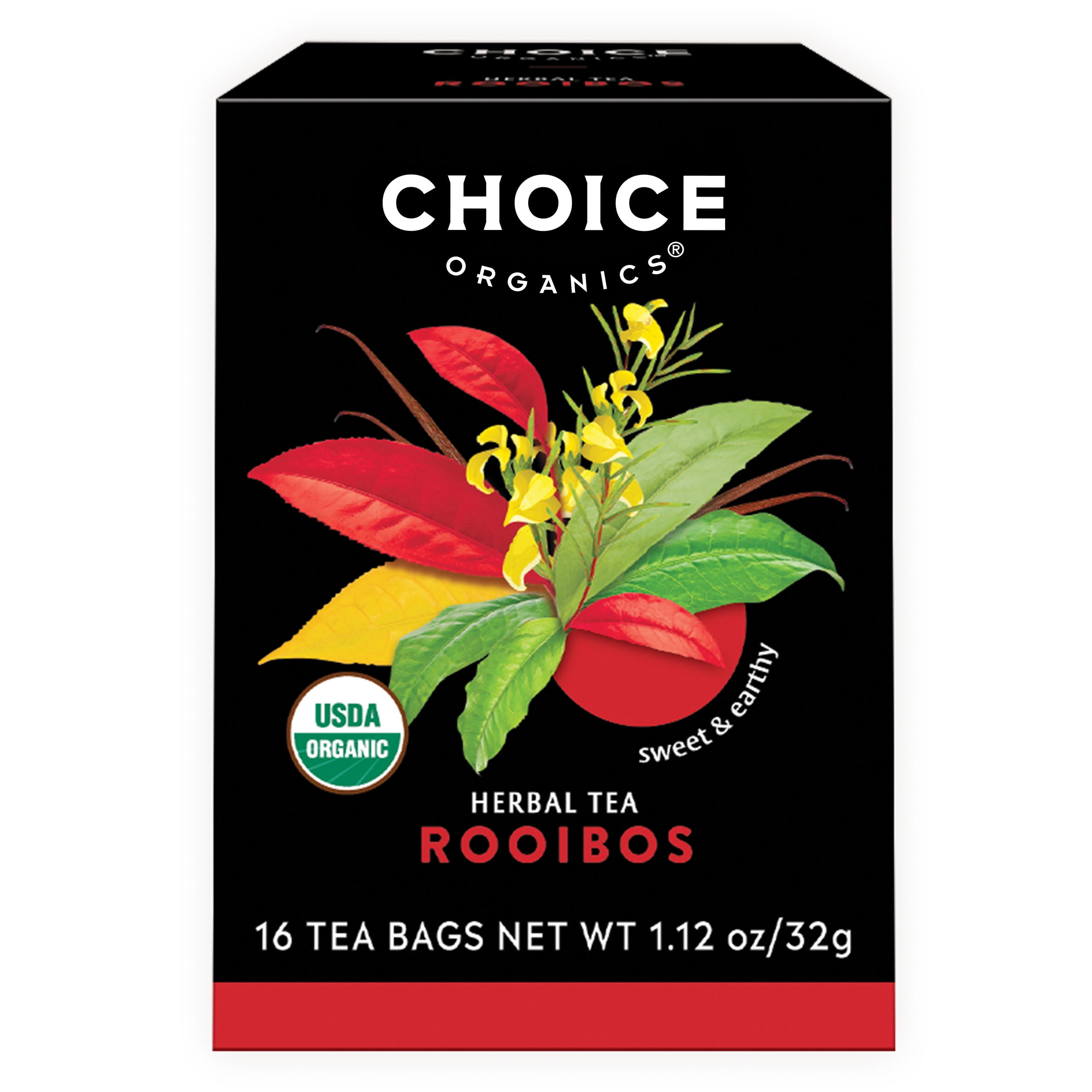 Choice Organics Rooibos Tea, Caffeine Free, Herbal Tea Bags, 16 Count