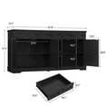 thumbnail image 5 of 63" Large Buffet Cabinet with 4 Doors and 3 Drawers, Farmhouse Buffet Sideboard Cabinet with Storage, Coffee Bar Wine Bar for Dining Room, Living Room, Black, 5 of 9