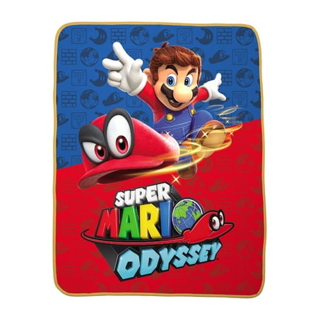 Nintendo Super Mario Hop To It Kids Bedding Silky Soft Throw, 1 (Super Mario 64 Best Game Ever)