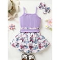 thumbnail image 3 of Happy Town Baby Girls Summer Outfits Sling Romper Butterfly Short Skirts Set for 3-24 Months, 3 of 8