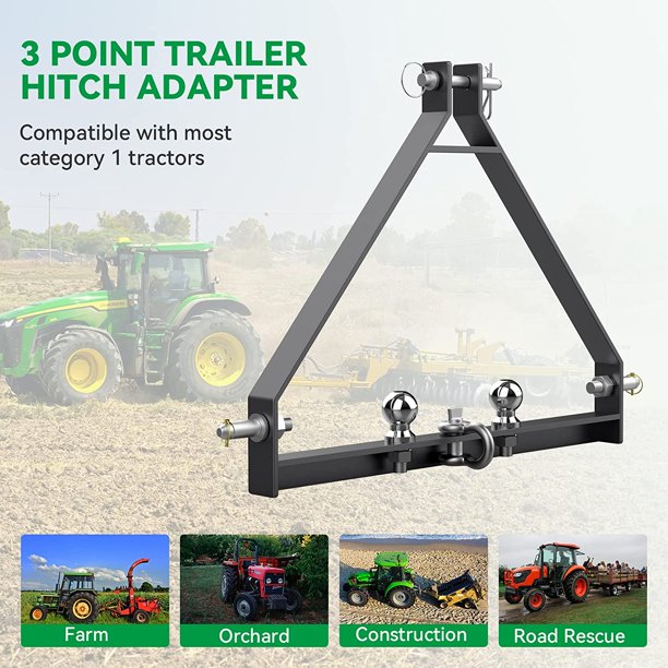 Sulythw 3 Point Trailer Receiver, Tractor Hitch Receiver, 3 Point