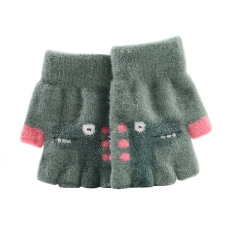 

Veki Kids Half Finger Mittens Knitted Winter Stretchy Fingerless Gloves Typing Gloves For Boys And Girls Cut Proof Kitchen Gloves Large