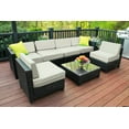 thumbnail image 4 of Mcombo Aluminum Outdoor Patio  Furniture Sectional  Set Black Wicker Sofa All-weather Resin Rattan Conversation Chair with Cushions 6080-1007 Cw, 4 of 9