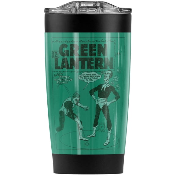 Green Lantern Perilous Traps Stainless Steel Tumbler 20 oz Coffee Travel Mug/Cup, Vacuum Insulated & Double Wall with Leakproof Sliding Lid | Great for Hot Drinks and Cold Beverages