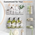thumbnail image 3 of Shower Caddy, Shower Shelves 5 Pack, Adhesive Shower Organizer for Bathroom & Kitchen, No Drilling, Large Capacity, Rustproof SUS304 Stainless Steel Bathroom Organizer, Bathroom Accessories, Silver, 3 of 7
