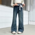 thumbnail image 4 of Shadoumai Girls Jeans Wide Straight Leg Elastic Waist Baggy Denim Pants Cute Trousers Casual Trendy Streetwear Preppy Clohtes, 4 of 7