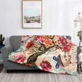 thumbnail image 2 of Naloa Butterflies And Flowers Painting Flannel Fleece Throw Blanket for Bed Couch, Thick Blanket - All Seasons Suitable for Women, Men and Kids-40"x30", 2 of 6