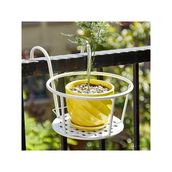 Balcony Rail Planters Hanging Railing Plant Holder Stand Flower Pot Basket for Fence Patio Deck Planter Outside and Indoor