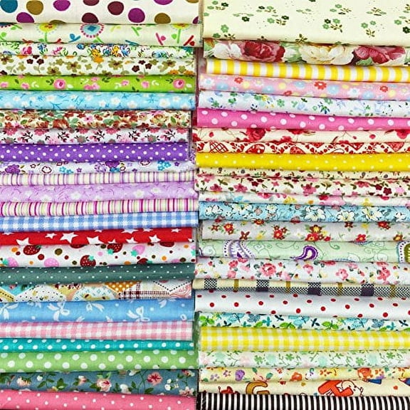 200pcs 4 x 4 inches (10cmx10cm) Cotton Craft Fabric Bundle Squares Patchwork Lint DIY Sewing Scrapbooking Quilting Dot Pattern Artcraft