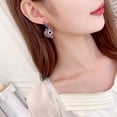 thumbnail image 4 of Earrings Heart-shaped Retro Color Micro-inlaid Zircon Geometric Ear Buckles Women's Fashion Heavy Industry Peach Heart Earrings, 4 of 13