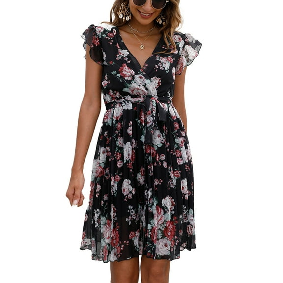 SWSMCLT Women's Casual Dress Summer Dresses Knitted Spring Loose Fit Sundress Sexy High Waist Beach Sheer Black 12