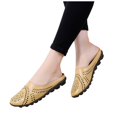 thumbnail image 3 of Wovix Women'S Slipper -On Loafers Breathable Shoes Closed Toe Backless Slides Sandals Classic Footwear Work Daily Wear Beige 37, 3 of 9