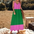 thumbnail image 3 of Pink And Green Sleeveless Dress Loose Women's Dress Dresses Luxury Evening Dresses, 3 of 9