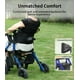 thumbnail image 3 of Silla de ruedas de transporte VOCIC, ligera y plegable, andador con ruedas para personas mayores con asiento, andador con ruedas 2 en 1, silla de transporte de 4 ruedas para adultos de 136 kg con fren, 3 of 5