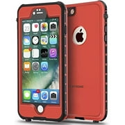 ImpactStrong iPhone 6 Waterproof Case [Fingerprint ID Compatible] Slim Full Body Protection for Apple iPhone 6 / 6s (4.7") - Red