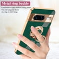 thumbnail image 4 of for Google Pixel 8 Case with Ring Holder Magnetic Aesthetic Google Pixel 8 Phone Case Silicone Soft TPU Thin White Cover 360° Rotatable Metal Kickstand (Dark Green), 4 of 7