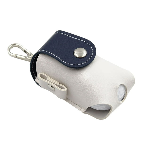 Estuche Cuero Kuymtek para Pelotas Golf Soporte para Cintura 2 Pelotas Golf Azul