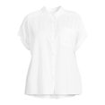 thumbnail image 4 of Terra & Sky Women’s Plus Size Short-Sleeve Button-Front Camp Shirt, Sizes 0X-5X, 4 of 5