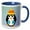 Blue/White, variant on 3drose, Cute Winter Penguin- Whimsical Art, 15oz Two-tone Green Mug