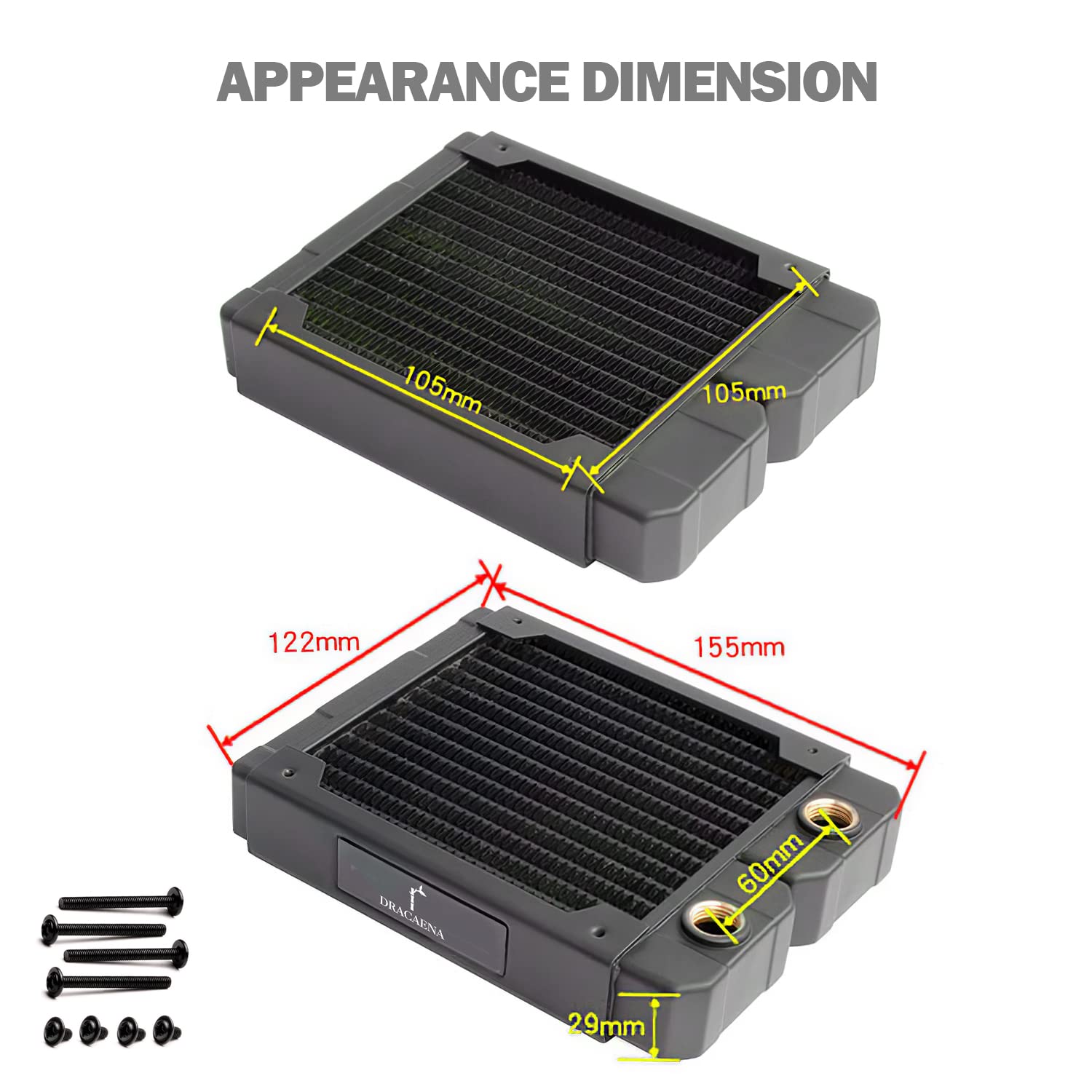 Buy Dracaena Computer Radiator Copper Water Cooling Cooler for CPU Heat Sink Liquid Heat