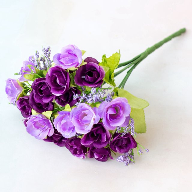 MYG Artificial Bouquet 21 Diamond Rose 7 Branches Fake Flowers Home Wedding Decor