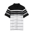 thumbnail image 1 of Camiseta De Golf A Rayas Bloque De Color Mangas Cortas Polo Para Hombres Negro Blanco Gris S, 1 of 5