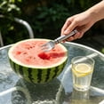 thumbnail image 2 of Watermelon Cutter, Binkne 2-In-1 Stainless Steel Fruit Cutter, Dual Head Watermelon Fork Cutter Tool, Summer Fruit Cutting Kitchen Gadget for Home, 2 of 5