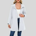thumbnail image 2 of Women Lightweight Rain Long Jackets Packable With Hooded Outdoor Hiking Windbreaker Raincoats Travel, 2 of 6
