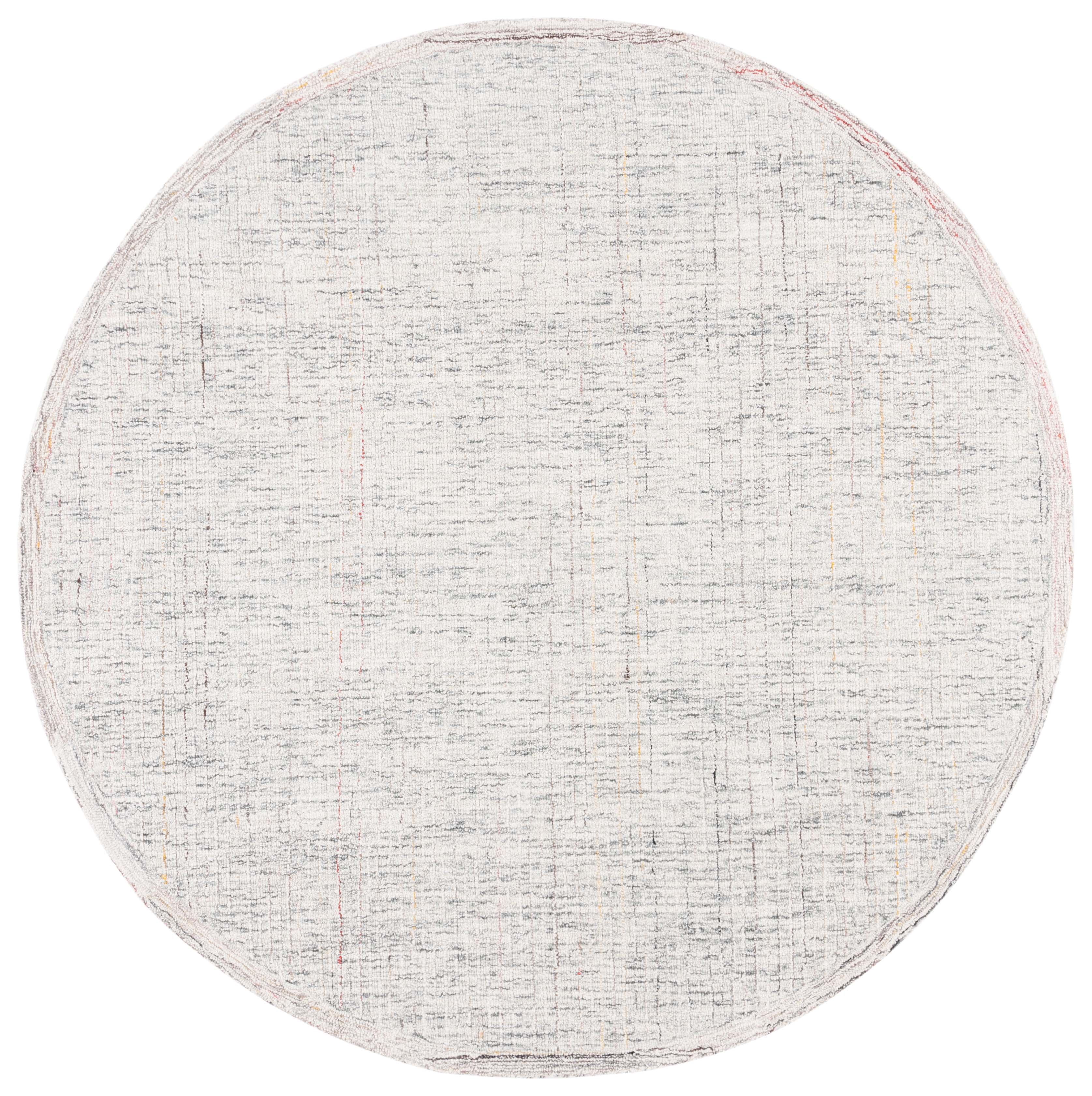 SAFAVIEH Abstract Hilbert Distressed Area Rug, Red/Ivory, 6' x 6' Round