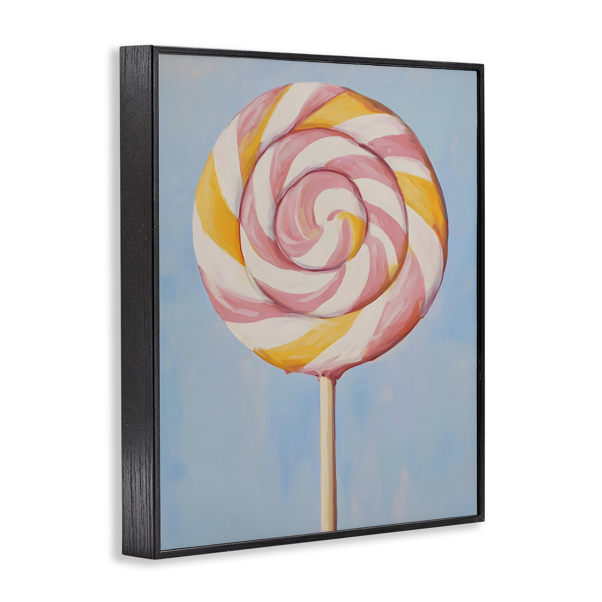 Stupell Industries Lollipop with Pink & Orange Swirl Black Framed Giclee Art, design by The Prints Vibe