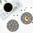 thumbnail image 4 of Honeii Sparkling Snowflakes Print Leather Coaster Set of 4, Ideal for Safeguarding Your Furniture from Drinks Spills and Effortless Cleanup-Round Shape, 4 of 6