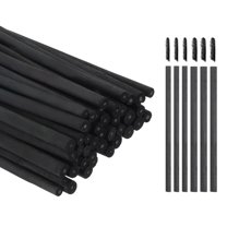 Uxcell Willow Charcoal Sticks, 4-5mm / 5-7mm Willow Charcoal Pencils Soft Sketch Vine Art Supplies Set for Drawing Sketching Shading Painting Artists (Black, Pack of 50)