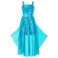 thumbnail image 2 of iEFiEL Girls Allover Sequins Chiffon Birthday Party Dress Sleeveless Skirted Wedding Bridesmaid Dresses Turquoise 10, 2 of 6