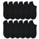 thumbnail image 1 of 12 Pairs of Women's Everyday Low Cut Comfort No Show Causal Socks Cotton Candy Socks (Black), 1 of 4