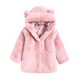 thumbnail image 1 of Gibobby Chamarra de invierno para niños y niñasChaqueta para niñas pequeñas Otoño de moda Orejas Invierno Niño pequeño Niños Cuello de lana Chaquetas sól(Rosa, 3-4 Años), 1 of 5