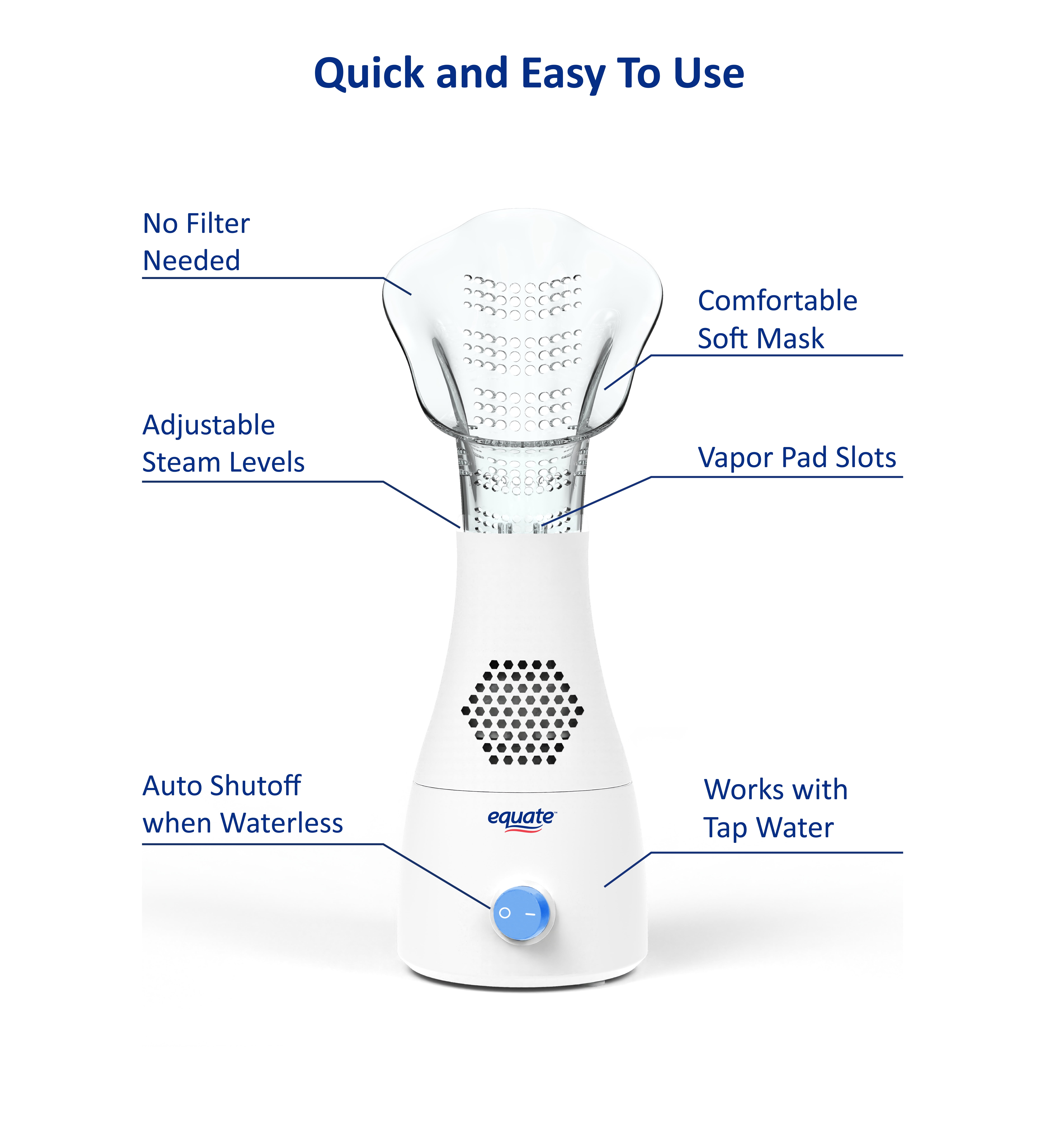 Equate Sinus Inhaler with Contoured Mask and Adjustable Steam