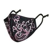 Young Threads Face Mask Women Floral Embroidered Masks 100%Cotton Lining Handcrafted Mask 3Layered Mask With Nose Wire Ear loops